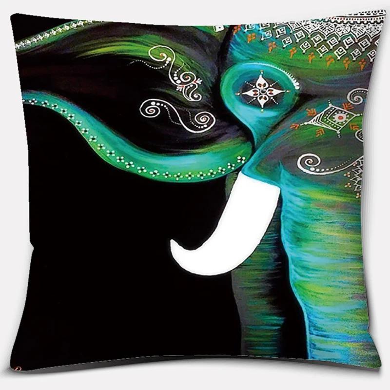 Elephant Pattern Decorative Pillowcase Bedding Home Decor Cushion Pillowcase