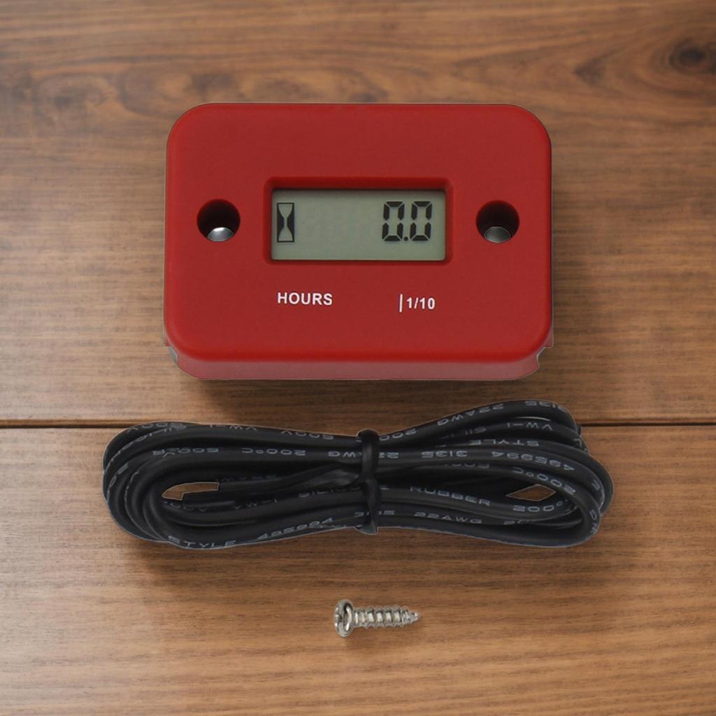 Hour Meter Waterproof Inductive Timer Motorcycle Tach Hour Meter Tachometer For Lawn Mower Snowmobile Marine Boat Snow Blower