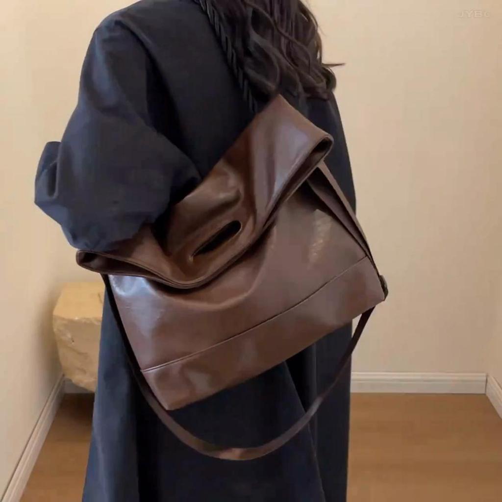 Design cu mâner cu frânghie Genți de mână mari din piele PU pentru femei, de primăvară 2024, genți de umăr pentru femei