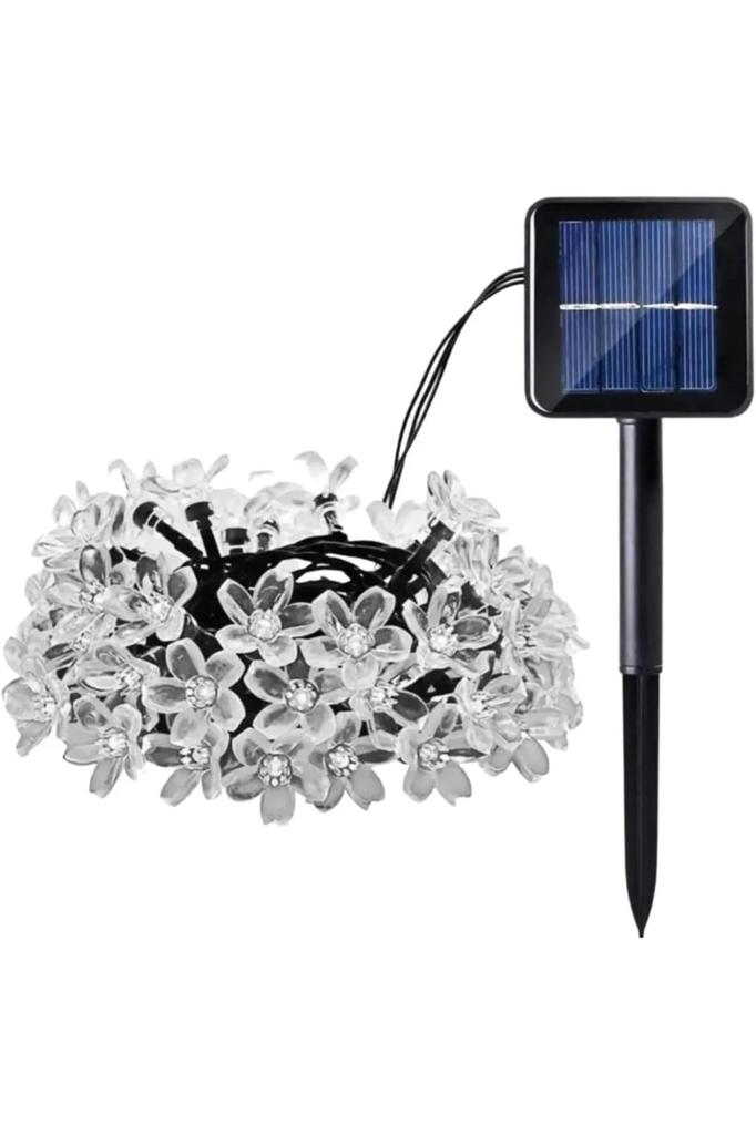 Solar Led Garland Violets For Balcony Terrace Garden Lights 50Led 7M
