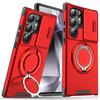 Armor Magnetic Ring Stand Case For Samsung Galaxy S24 S23 S22 S21 Ultra S23 S24 Plus S20 FE Cover Slide Lens Protection Funda
