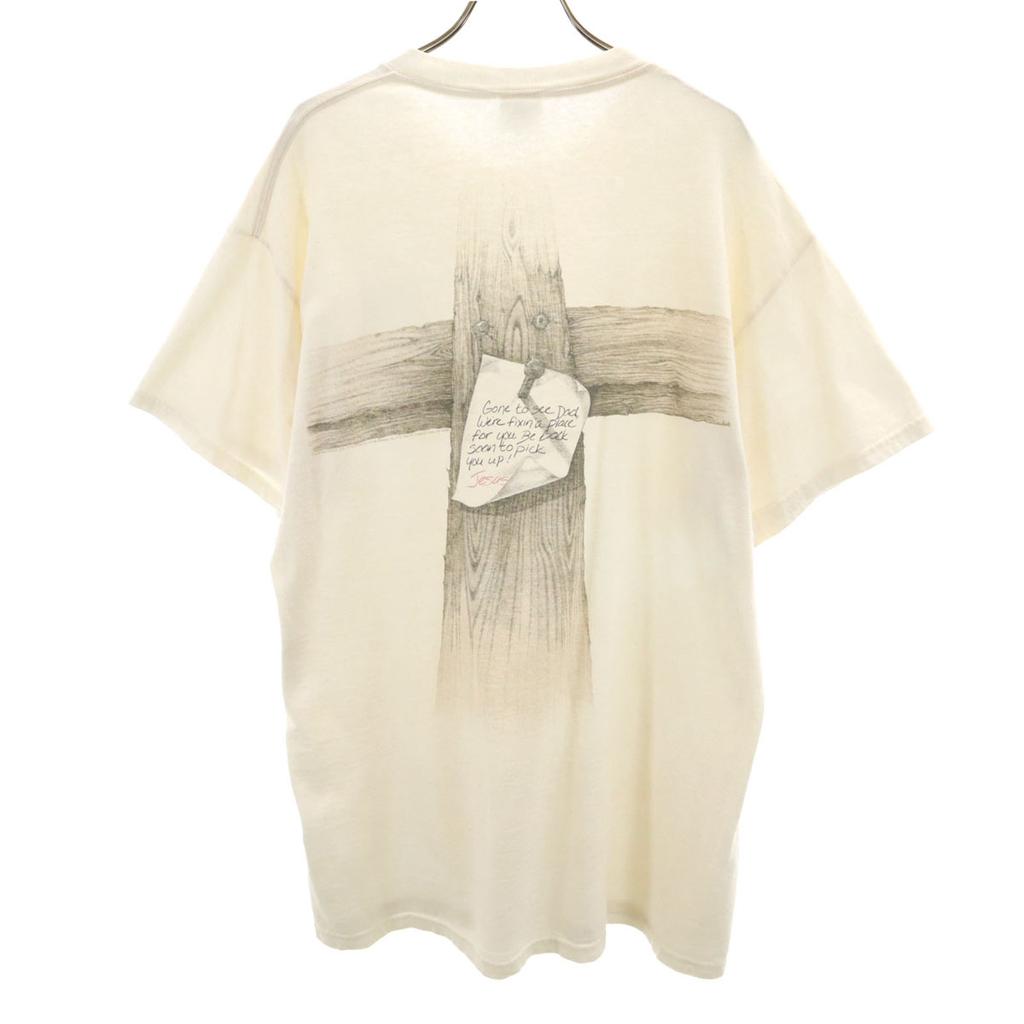 Delta 90s Old Cross Short Sleeve Jesus T-shirt L Ivory JESUS Men's Used