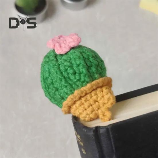Szydełkowy Zakładka Kaktus Ręcznie szydełkowana Zakładka do robienia na drutach Dekoracja biurowa Żywy kolor Upominki na przyjęcie
