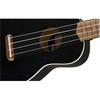 Fender Ukulele Venice Sopran Walnuss Schwarz Softcase inklusive Uke, Griffbrett,