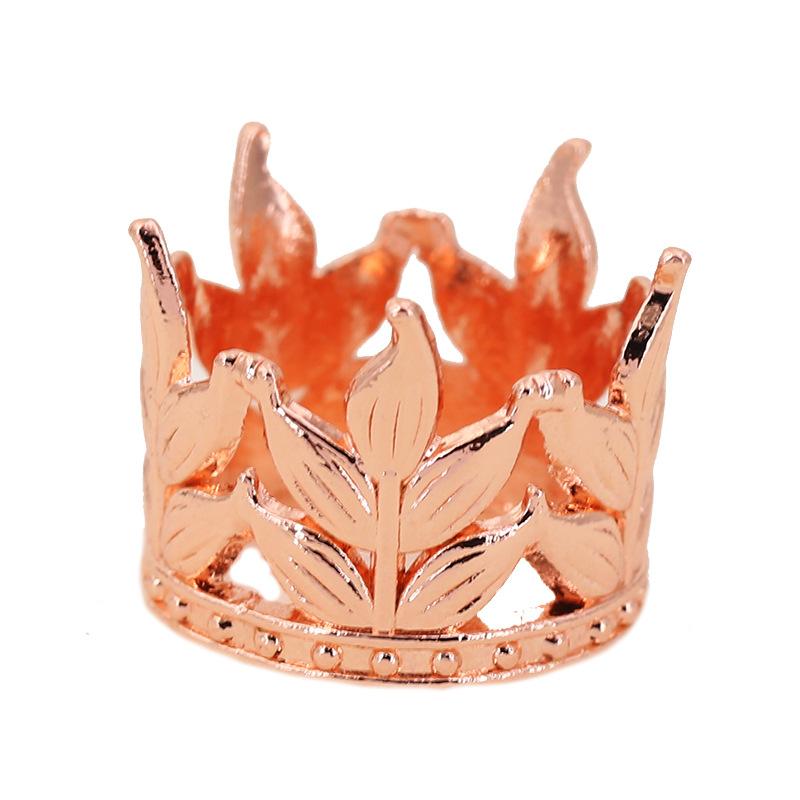 Children's Birthday Cake Decoration Crown Leaf Shape Mini Round Tiara Hair Accessories Alloy Jewelry