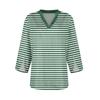 Womens Tops 3/4 Tiered Bell Sleeve V Neck Stripes Printed  Blouses Work Tunic Shirts