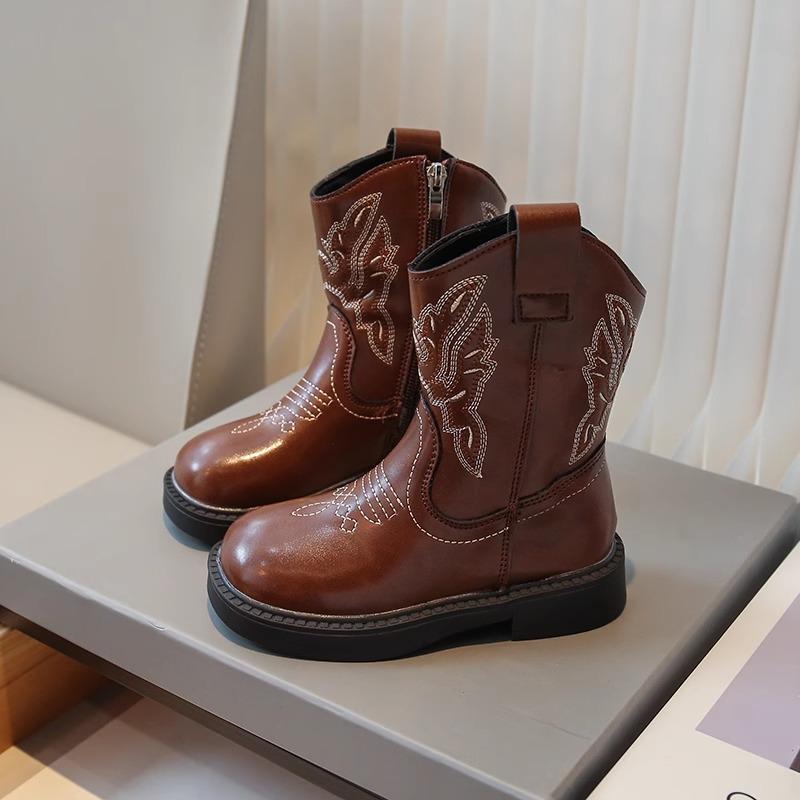 

Чоботи Мартін для дівчат Весна та осінь Нові одинарні чоботи Середні та великі середні чоботи для хлопчиків Середні чоботи з вишивкою Маленькі чобітки з ароматом 37 коричневий