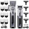 Hatteker Professional Hair Trimmer 2pc Set for Men Electric Shaver Beard & Hair Clipper Rechargeable Haircut Machine for Barber Salon Home