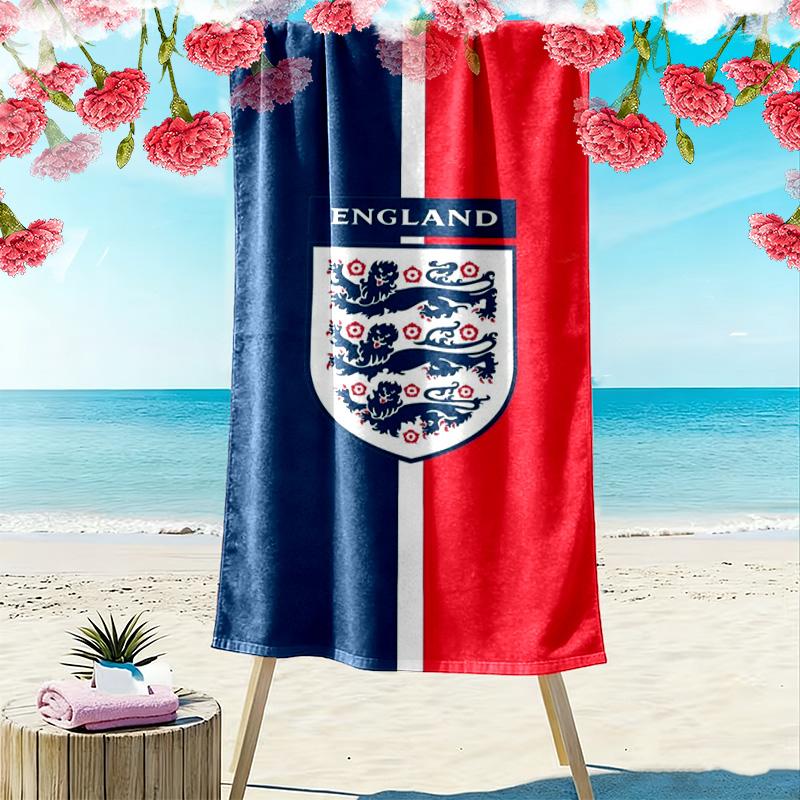 England Football Print Beach Towel, Large Soft Quick Dry Towel for Beach Camping Swimming
