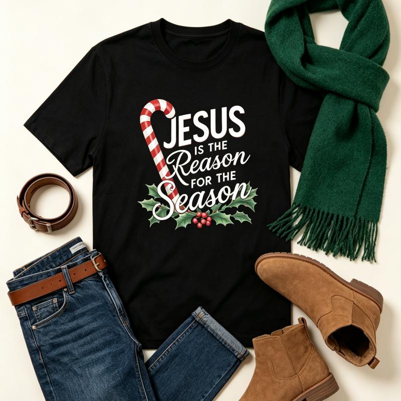 Is The Reason for The Season Printed T-Shirt, Casual Round Neck Short Sleeve T-Shirt, Women'S Clothing