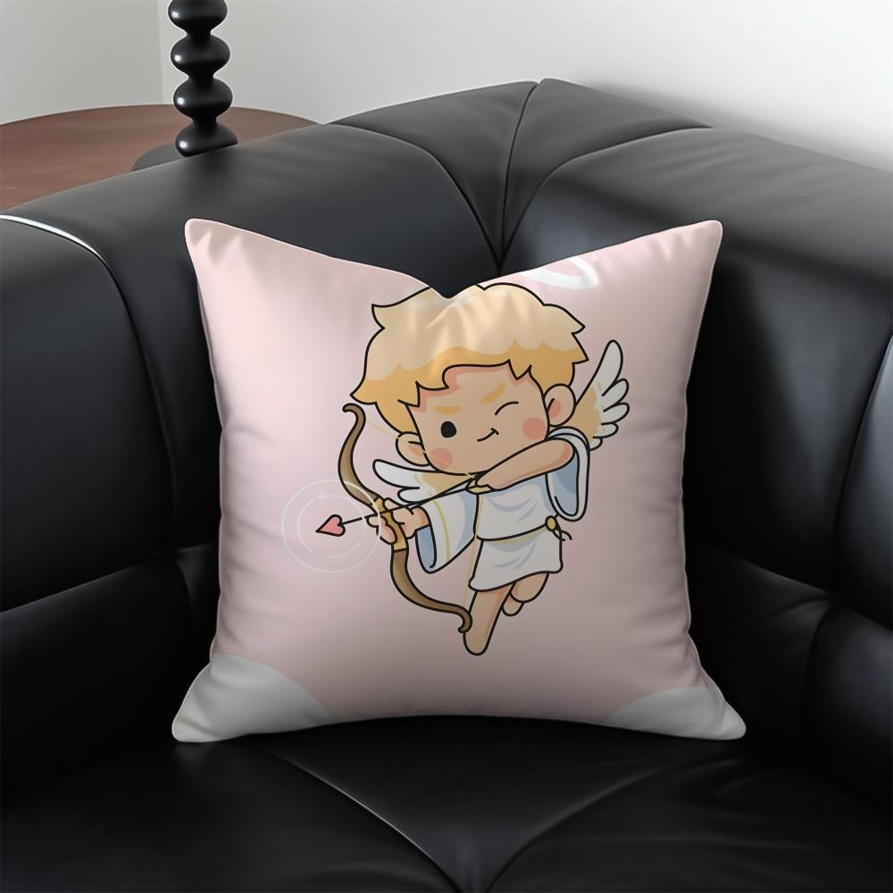 C-Cupid Angel Pillow Kawaii Anime Cushion Cushion Cover Pillow Case Anti-Dustmite Invisible Zipper Silky Plush Cushion