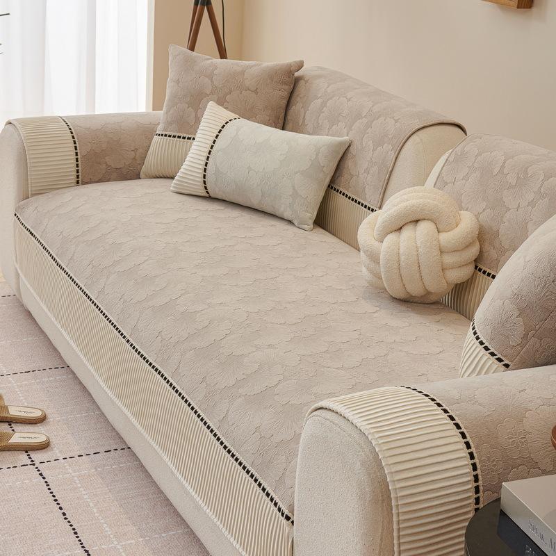 Light Luxury High-End Sofa Cushion Four-Season Universal Seat Cushion Fixed Non-Slip Leather Sofa Cover  New Cover Towel