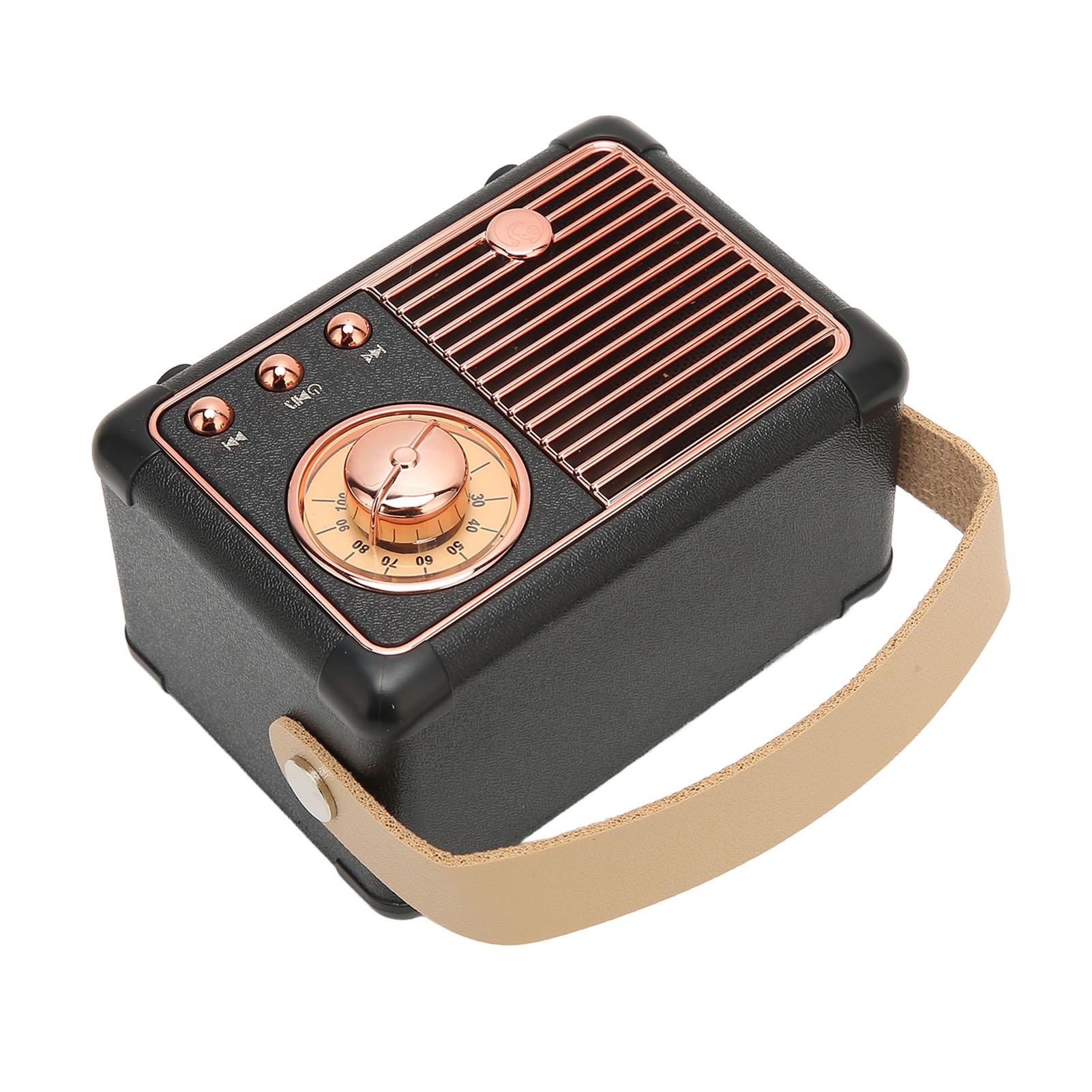 

Ретро Bluetooth-динамик HiFi стерео, быстрая передача, низкое энергопотребление, портативный, винтажный чёрный