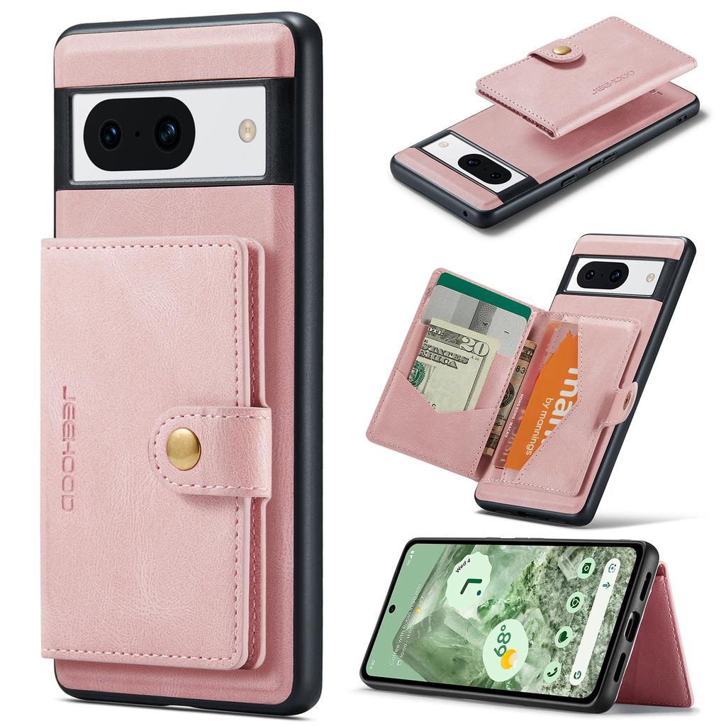For Google Pixel 8a Case Leather+TPU Retro Phone Cover Detachable Magnetic Back Card Pocket