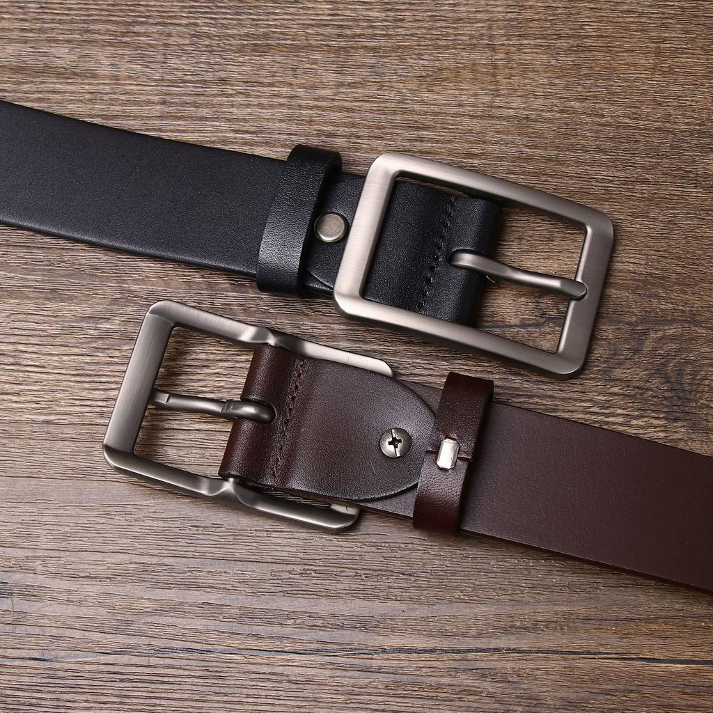 Minimalist Casual Style Business Belt Men'S Leather Pin Buckle First Layer Cowhide Fashion Versatile Youth Formal Pants Belt