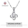 Min Yue 999 Sterling Silver Four-Leaf Clover Diamond Pendant Necklace for Women - Fashionable Light Luxury Design