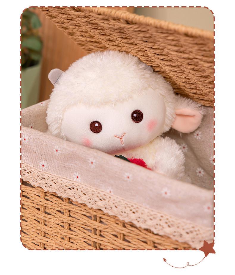 Adorable Lamb Strawberry Plush Toy - Kids' Comfort Doll & Creative Home Ornament Gift