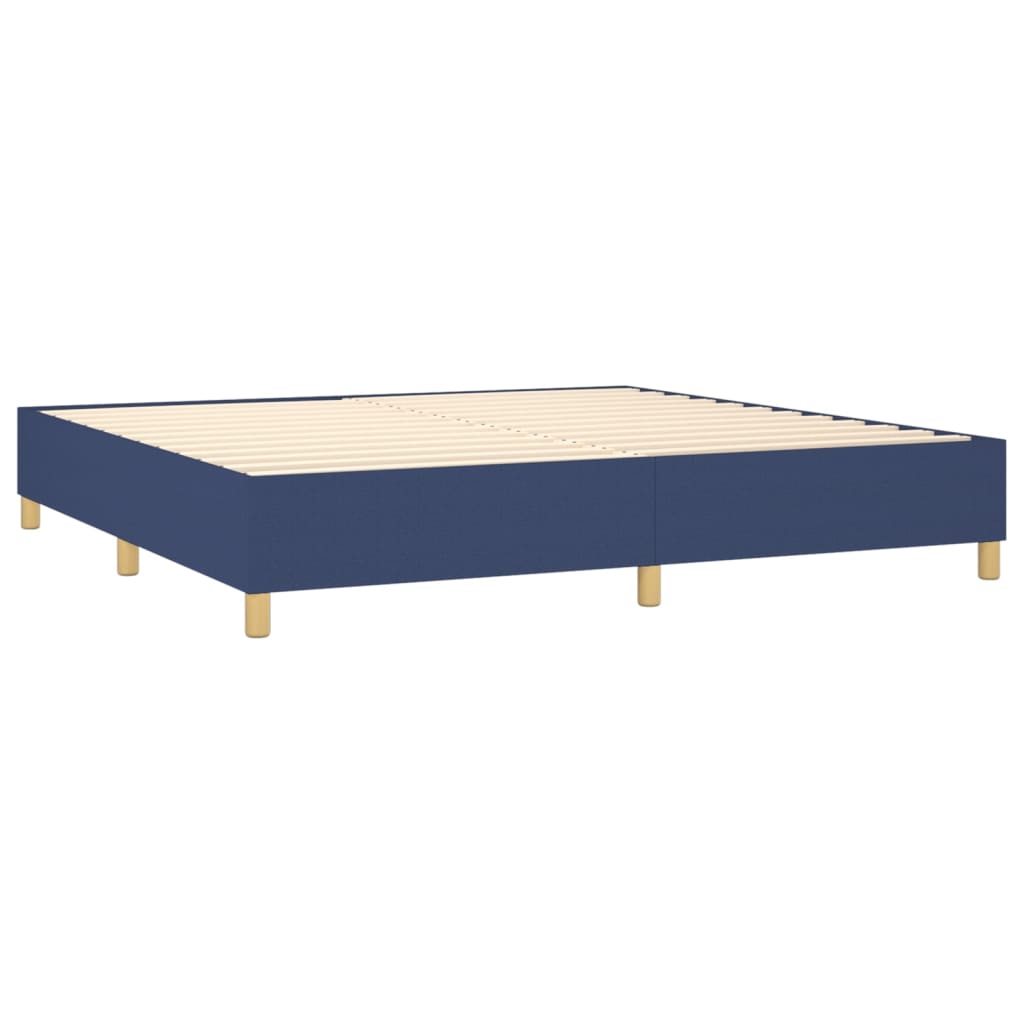 Vidaxl Bettgestell Ohne Matratze, Blau, 200X200 Cm, Stoffbezogen