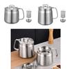 Premium Nonrust Steel Cooking Oil Strainer With Removable Filter Basket Large 1.5/2L Capacity Kitchen Tool