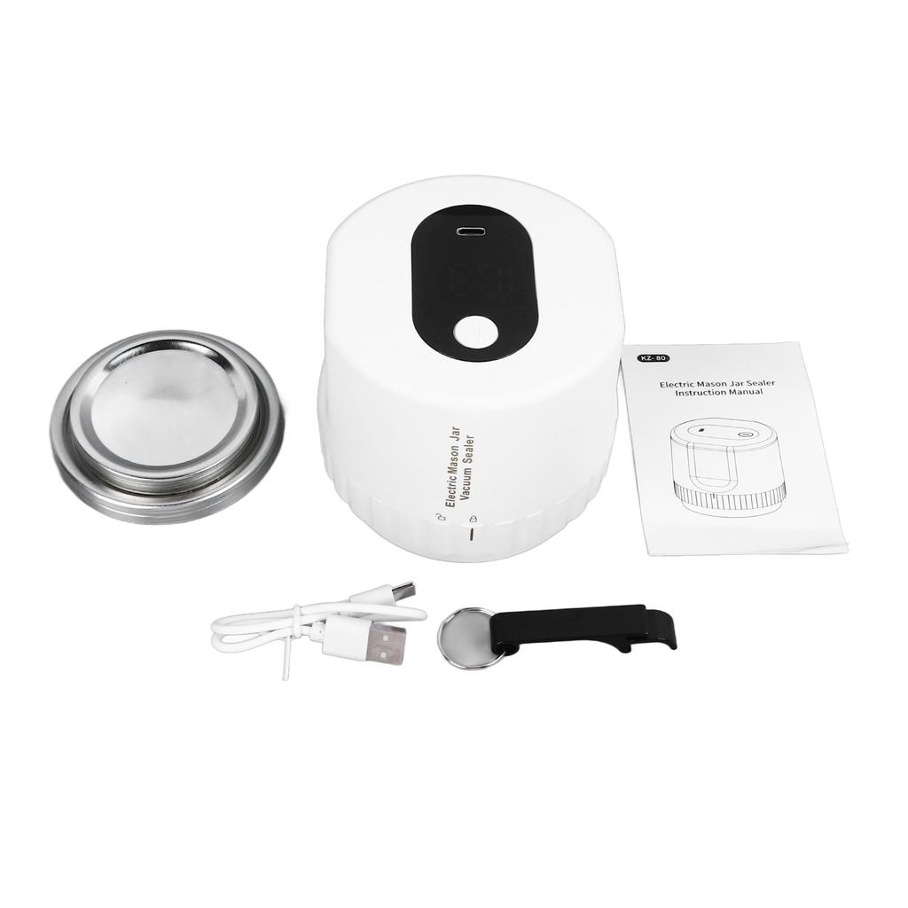 Elektrisk krukkevakuumforseglersett Automatisk USB-oppladbar Konserveringsglass Vakuumforseglingsmaskin med