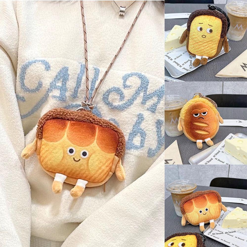

Bread Expression Coin Purse Toast Halter Small Bag Cute Bag Pendant Girl A