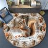 Squirrel Round Area Rug,Carpet Rug for Living Room Bedroom Sofa Playroom Decor,Non-slip Floor Mat