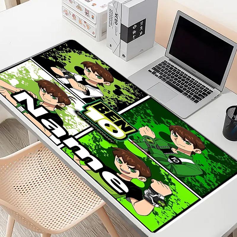 Custom Name Personalized Ben 10 Cartoon Pattern Mousepad, Laptop PC Desk Mat, Decorative Desk Mat for Home Keyboard Pad Gift