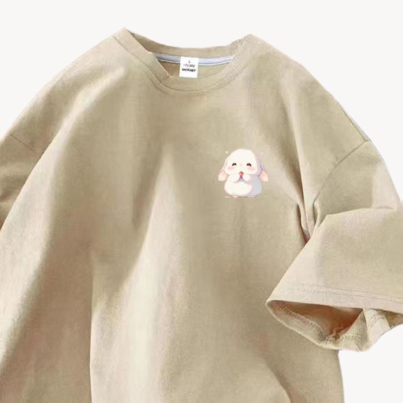 Хлопковая футболка с коротким рукавом Женская Летняя Большого размера Свободная Дизайнерская Нишевая Белая Майка S