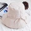 Cotton and linen big eaves fisherman hat summer visor hat women's casual versatile foldable solid color basin hat