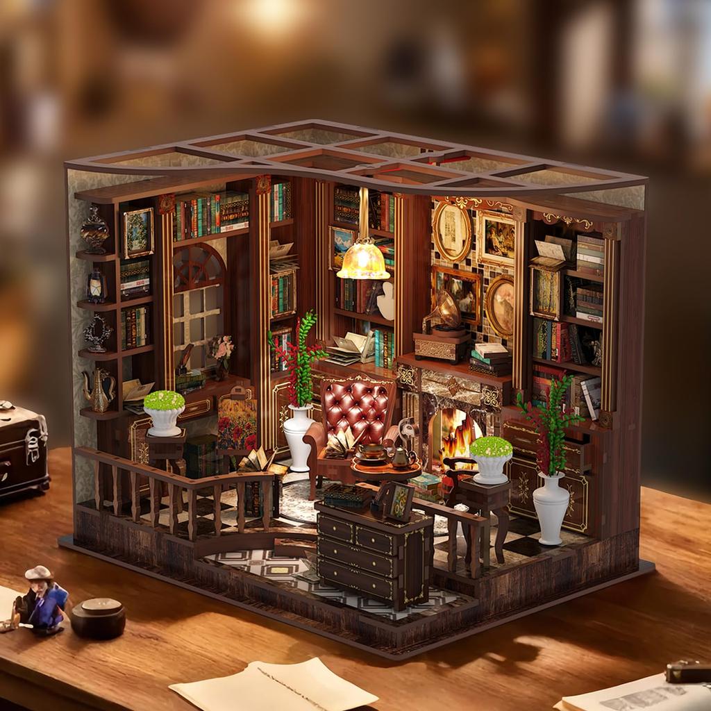 QmXCyzl Wooden DIY Miniature Dollhouse 3D Plastic Model Craft Wood Interior Holiday Craft Handmade Bank Kit, Puzzle, Kit, Kit, Puzzle, Decor, Gift,