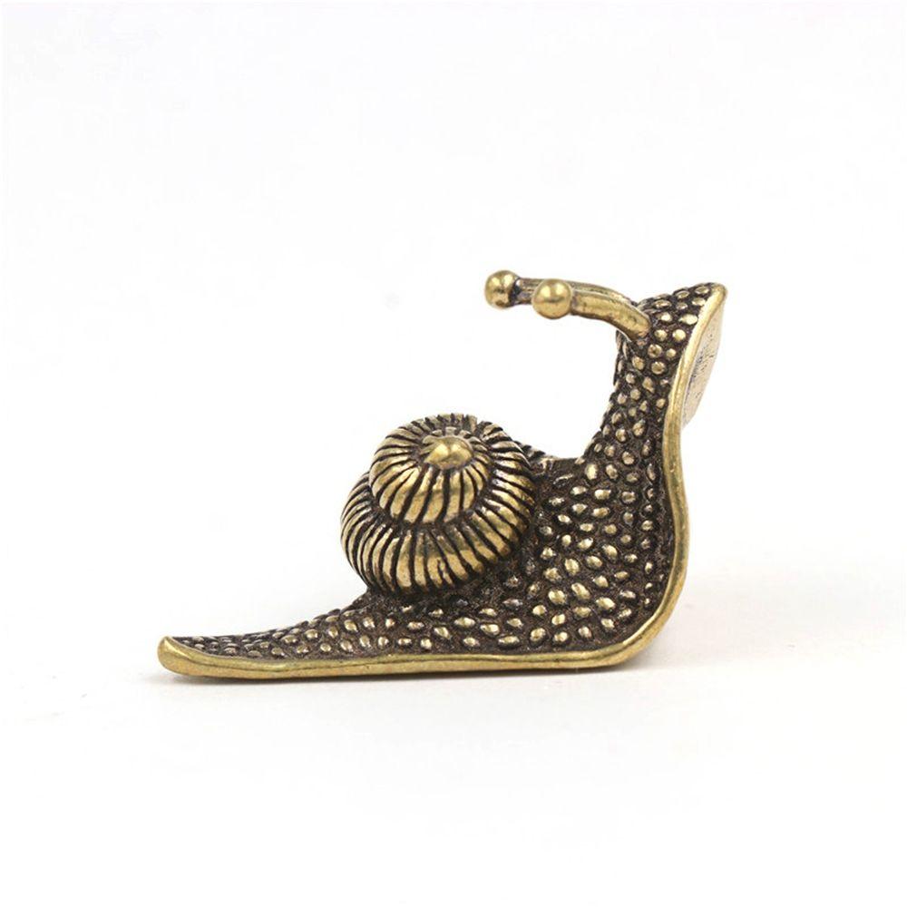 Home Decorations Copper Craft Tea Pet Snail Figurines Desk Ornament Animal Toy Table Pets