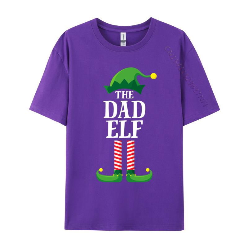Dad Elf Matching Family Group Christmas T-Shirt Casual Cotton Men's Tees Fashionable Fitted Tshirts Funny Design