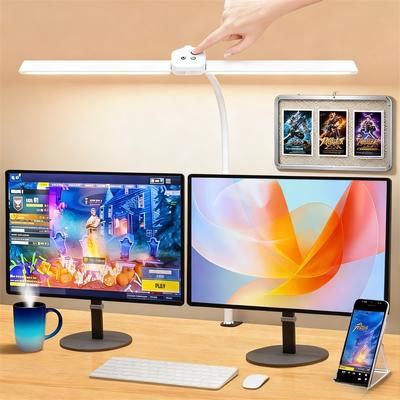 LED-Schreibtischlampe mit Klemmbefestigung und Touch-Steuerung, Augenfreundliche Clip-Leuchte für das Homeoffice, Dimmbare Schwenkarm-Architekten-Arbeitstischleuchten
