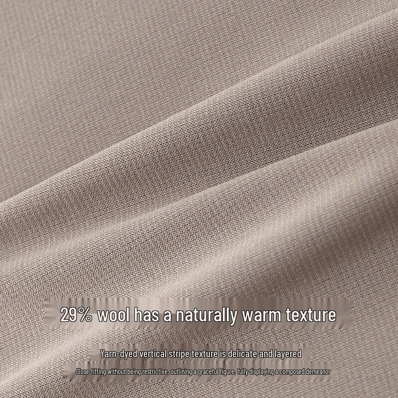 Shanshan Men's Wool Blend Business Casual Striped Overcoat
