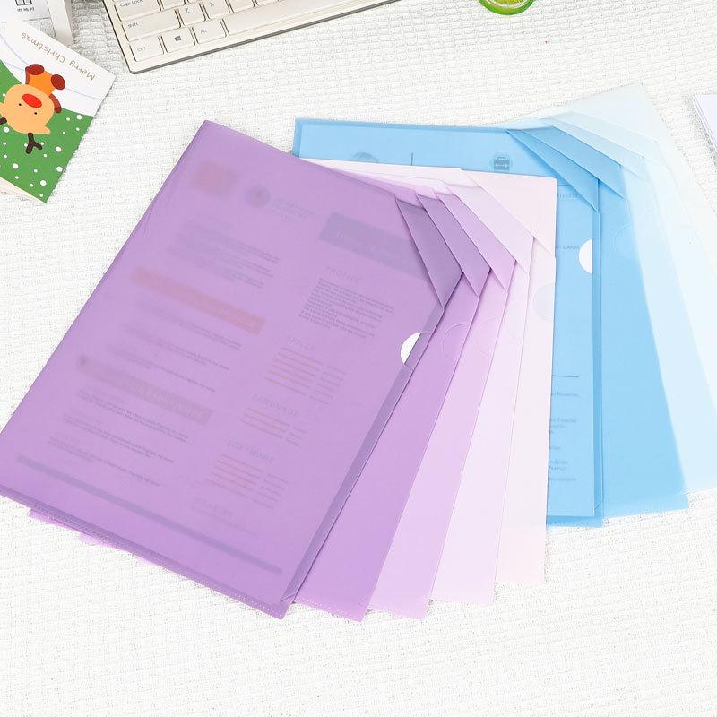 Waterproof A4 L-Shaped Folder: Simple Corner Clip, PP Material, Portable File Storage