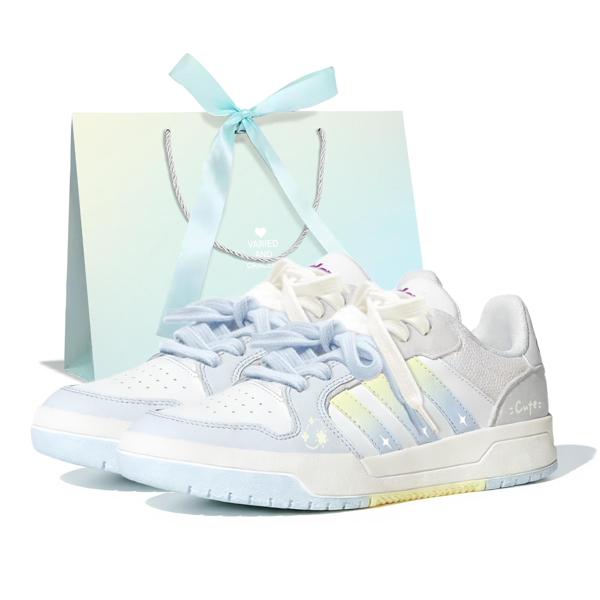 

Adidas Neo Entrap Light Star In Dream Leather Abrasion Resistant Slip Resistant Low top Skateboard Shoes Women s EH1298(Team675-) 36