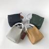 New Bale Small Bucket Lychee Patterned Cowhide Minimalist Casual Versatile Vegetable Basket Handbag for Women