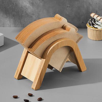Bamboo Coffee Filter Paper Container Stand Holder Simple Coffee Filters Dispenser Rack Shelf Storage Paper Tissue Box Shelf