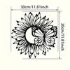 Black Sunflower and Butterfly 2D Metal Wall Art - Perfect Mother's Day Gift. Rustic Indoor/Outdoor Decor. Farmhouse Style Sign.