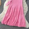 S2026 European & American Sleeveless Knit A-Line Dress: Slimming, Waist-Cinched, Stylish Summer Fashion