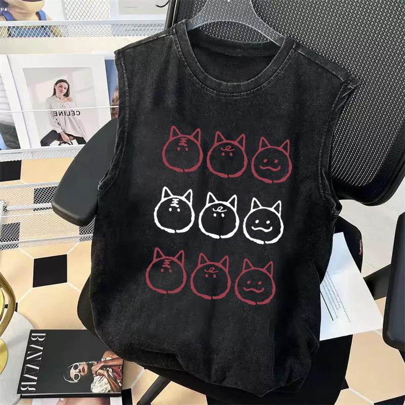 Nadměrné tílko bez rukávů s grafikou Pánské Dámské Oblečení do posilovny Potisk Game Love and Deepspace Y2K Trička Vesta