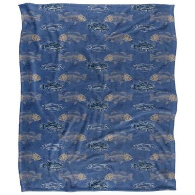 JQ Licensing Silky Patterned Fishing Supersoft Blanket