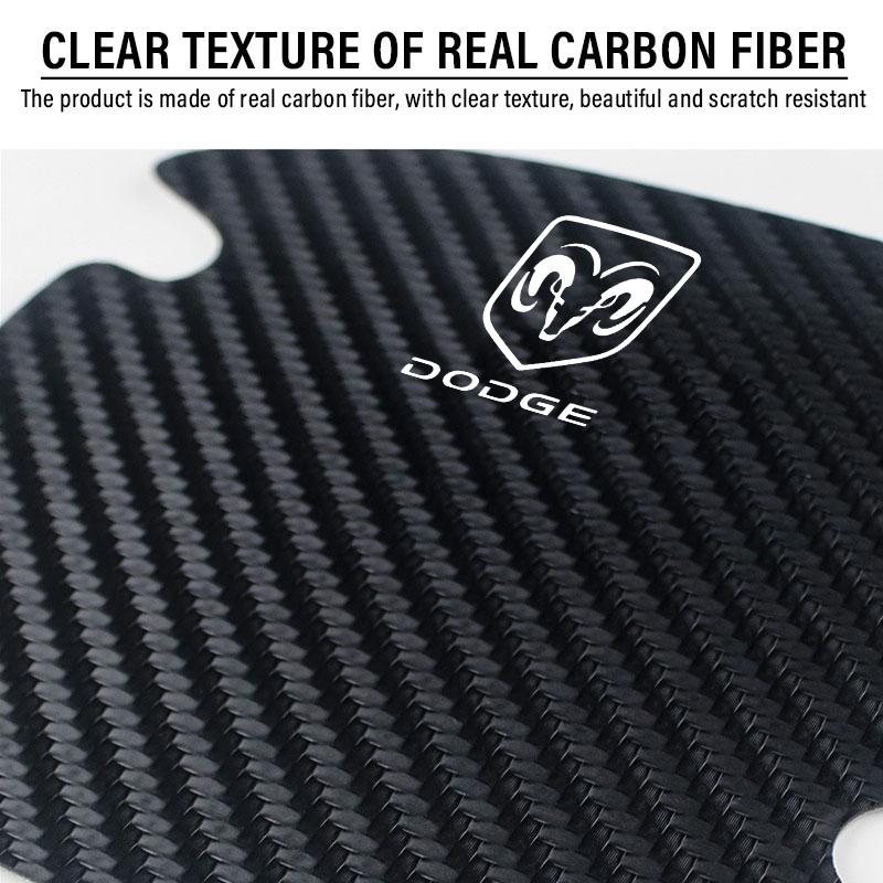 4 db/szett Autó Ajtókilincs Karcolásgátló Matrica Karbonszálas Dodge Journey Caliber Challenger Charger Ram 1500 Stratus Dart Dakota Durango