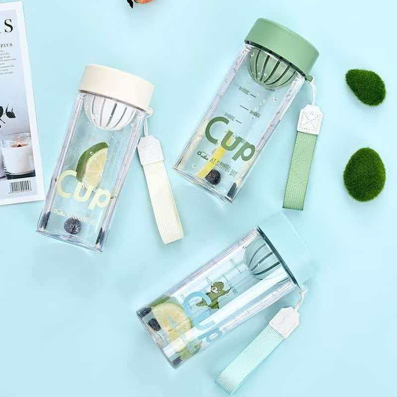 Water bottle portable water cup coffee cup summer mini compact cup outdoor office worker high temperature resistant plastic cup