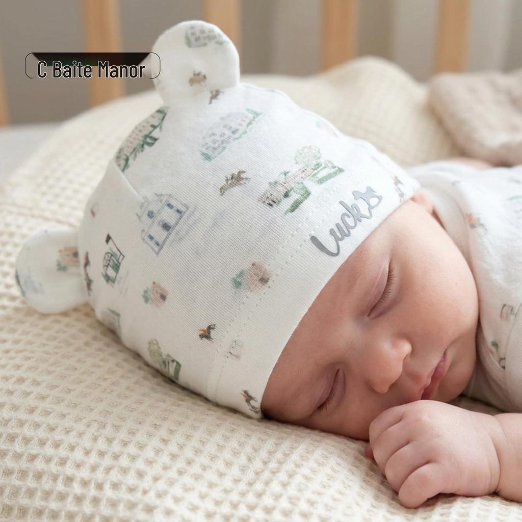 He'er Te Baby Summer Boneless Printed Hat - Newborn Postpartum Head Protection