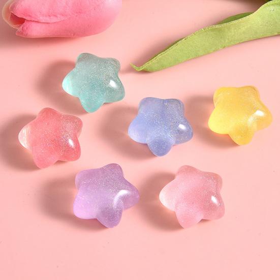 10 bucăți mărgele stea, culoare strălucitoare, ornamente drăguțe din rășină, bijuterii, artizanat, accesorii pentru husa pentru telefonul mobil