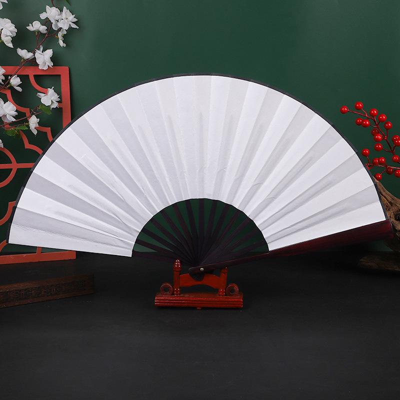 DIY čínský skládací vějíř Ruční hedvábný skládací vějíř Dřevěný bambus starověký skládací vějíř DIY kaligrafické malování dárek pro přátele