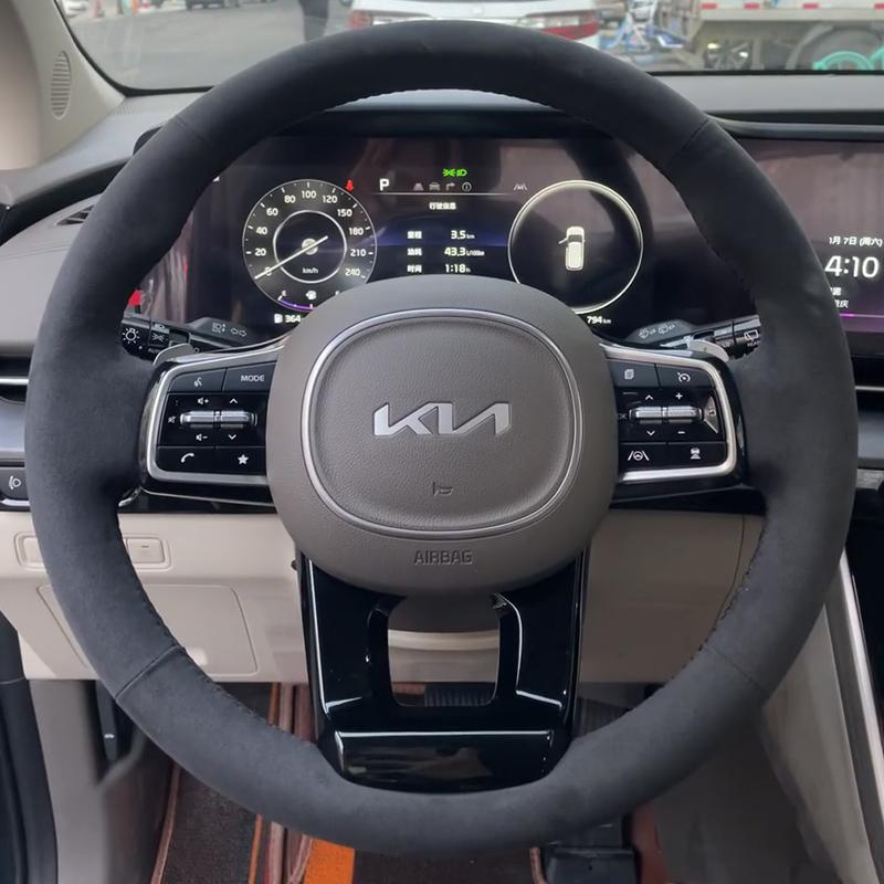 Hand Stitched Non-slip  Leather Car Steering Wheel Cover For Kia Sorento -2024 Carnival -2024 Auto Parts