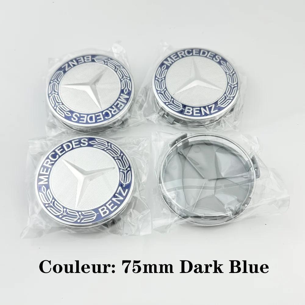 New Emblem Logo Car Wheel Center Cap 4Pcs75mm Hub Cover Badge For Mercedes Benz AMG W211 W203 W204 W210 W124 AMG W202 Accessorie