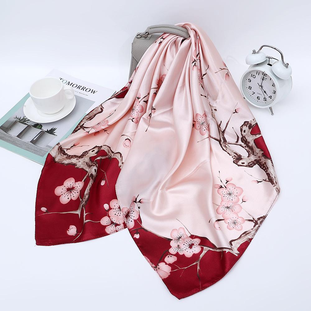 მაღალი ხარისხის ძვირადღირებული აბრეშუმის შარფები თავსაბურავი შარფები კისრის შარფი ქალებისთვის ჯაჭვი აბრეშუმის შარფი ქალის დეკორატიული შალი